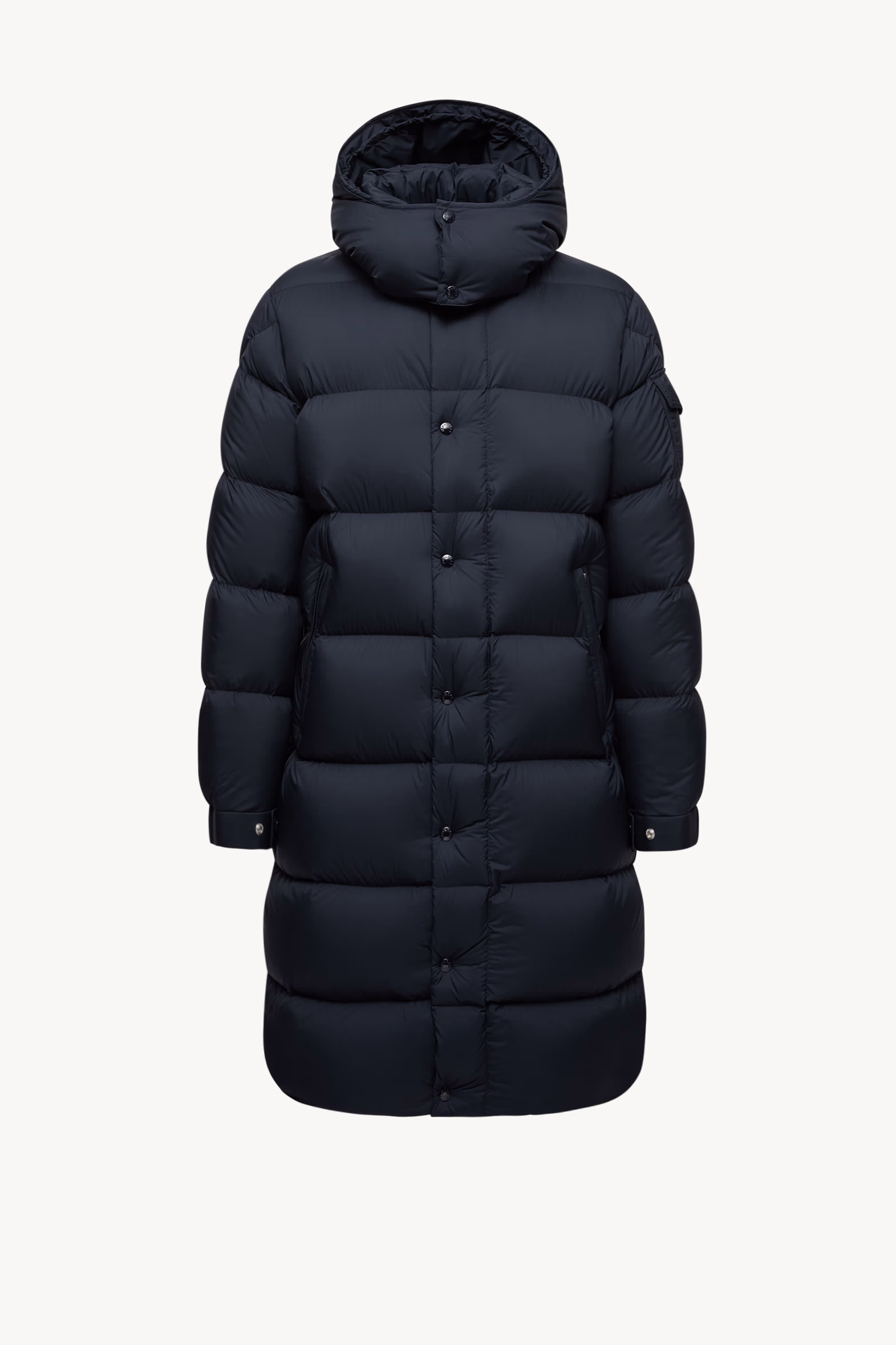 Plumífero largo con capucha Hanoverian Hombre Azul Noche Moncler 2
